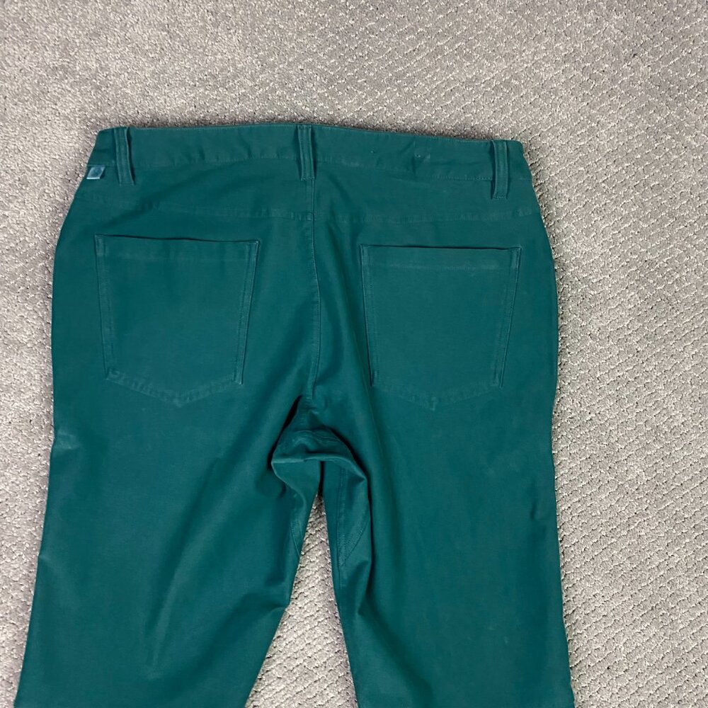 Lululemon Slim Fit ABC Pants Men's 33 x 33 Green Jasper Utilitech Chino Stretch - Picture 4 of 14